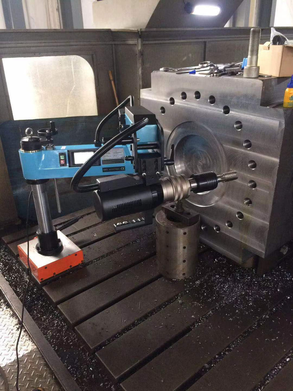 US Stock Magnetic Base for Electric Tapping Machine Small Size with High Magnetic 1000Kg Mobile Base Magnet for M24/M30/M36R Electric Tapping Arm Mobile Base