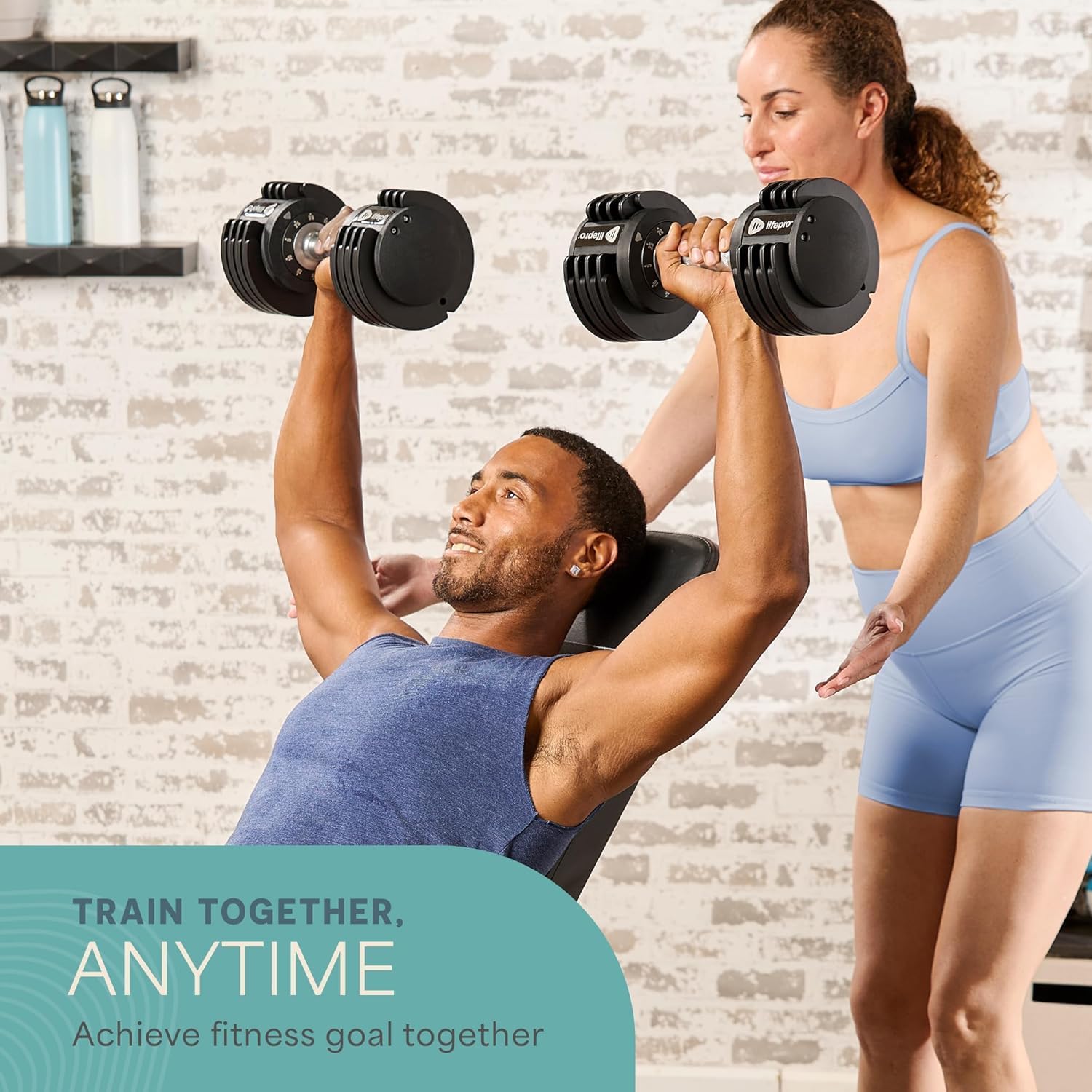 Lifepro Adjustable Dumbbells Set – Quick Adjustment, Anti Slip Handle – Space Saving & Strength Training Weights for Home Gym Exercise & Fitness
