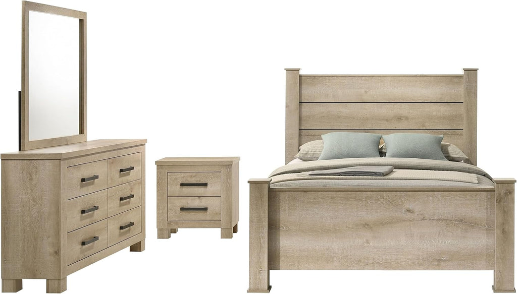 Coaster Home Furnishings Oakglen 4-Piece California King Bedroom Set Weathered Oak 225101KW-S4