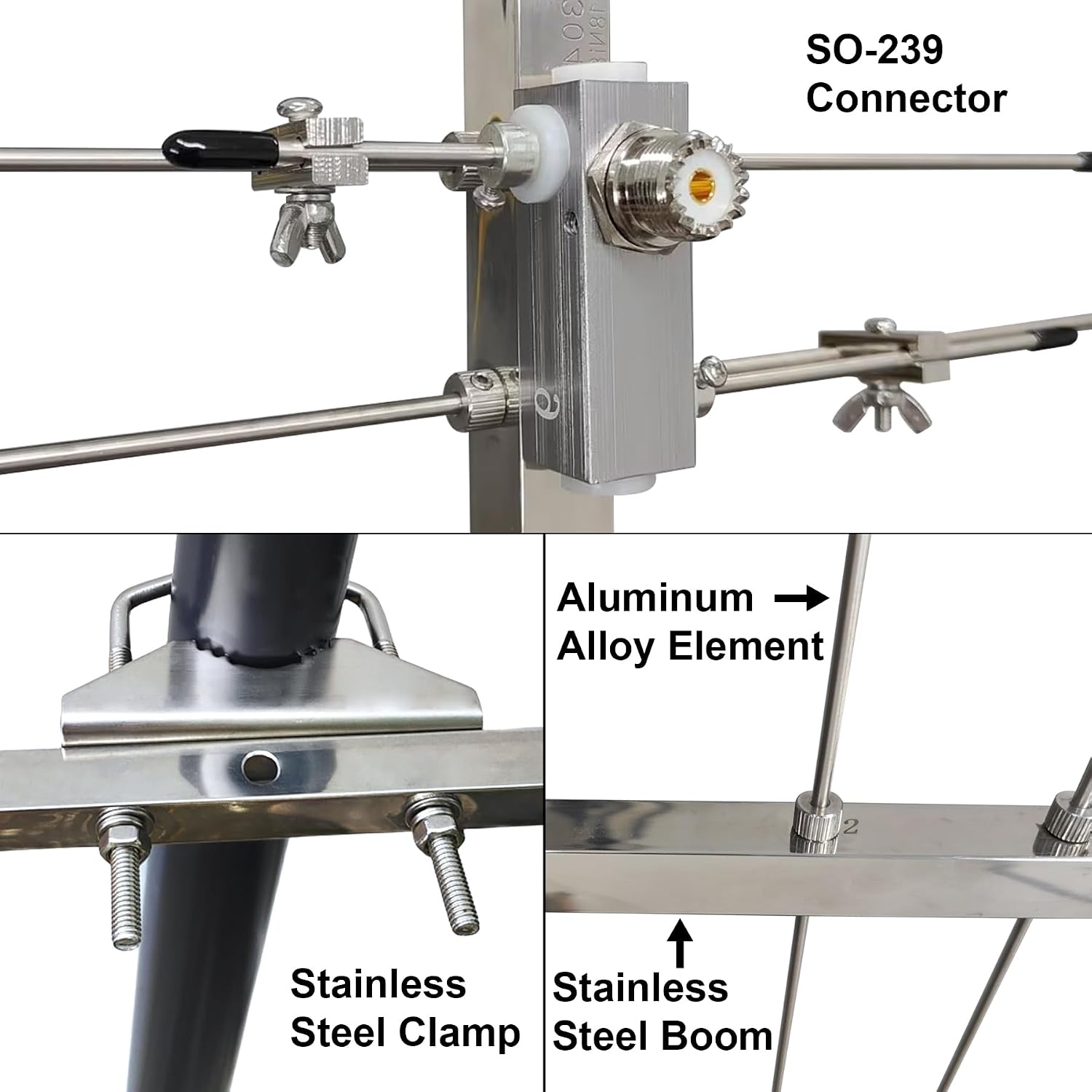 Dual Band Yagi Antenna for Ham Radio 2m 70cm VHF UHF, High Gain 8 Elements Outdoor Base Antenna with 32ft Cable for Repeater System & Mobile Radio