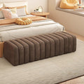 Velvet End of Bed Bench, Toast Entrance Shoe Bench, Solid Wood Vanity Stool Soft Foot Rest for Bedroom Living Room Corridor Entrance Dressing Room Store(120x40x40cm, Brown)