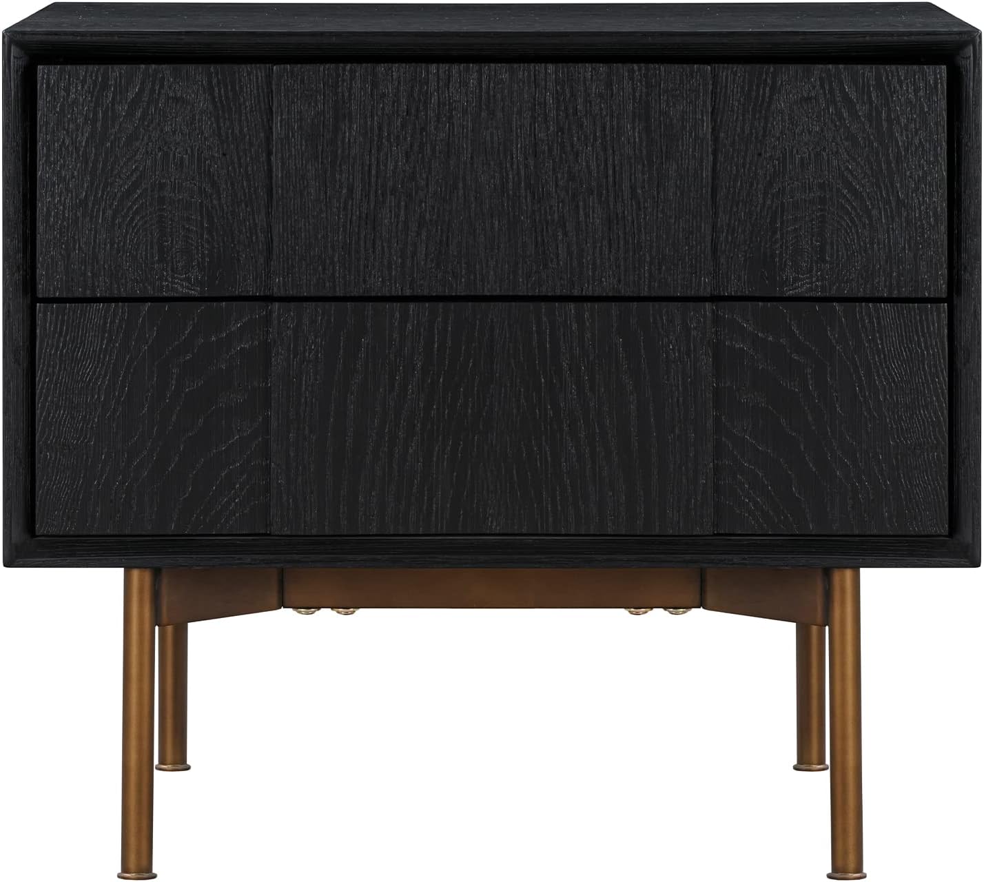 Armen Living Carnaby King 3 Piece Bedroom Set in Black Brushed Oak Wood