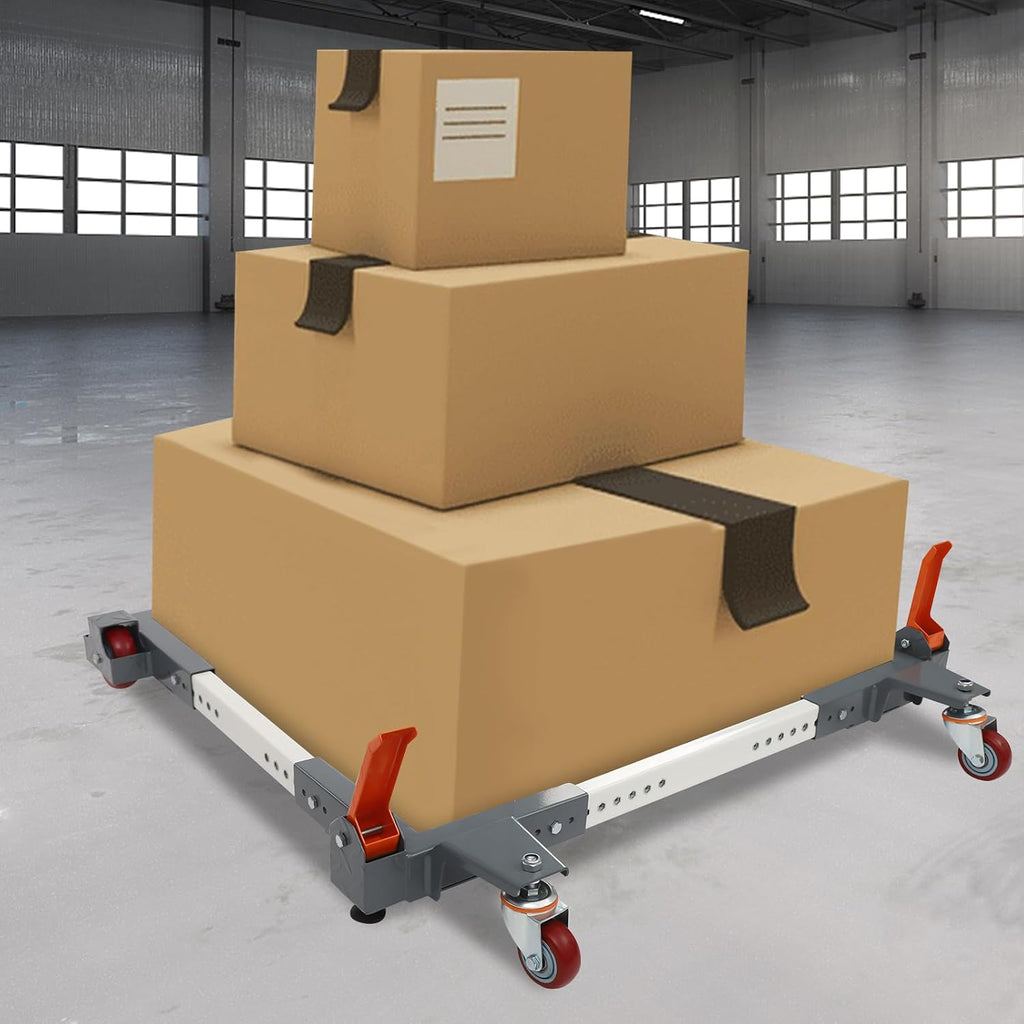 Mobile Base,Industrial Strength Universal Rolling Mobile Base,Rolling Kit for Warehousing Furniture Factories Shop Equipment,Adjustable Max Size 28 * 33.5inch,1500lbs,3'Casters + 2 Positioning