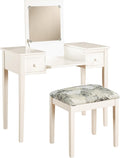 Linon Home Decor Vanity Set Butterfly Bench, White