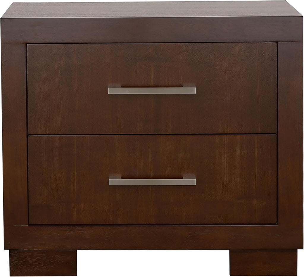 Coaster Home Furnishings Jessica Contemporary 4-Piece Bedroom Set California King Size LED Storage Bookcase Bed Frame 47-inch Headboard Cappuccino 200719KW-S4