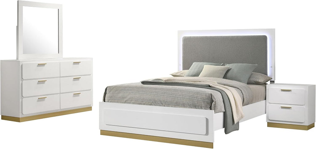 GOWE Sophia White 4-Piece Eastern King Bedroom Set