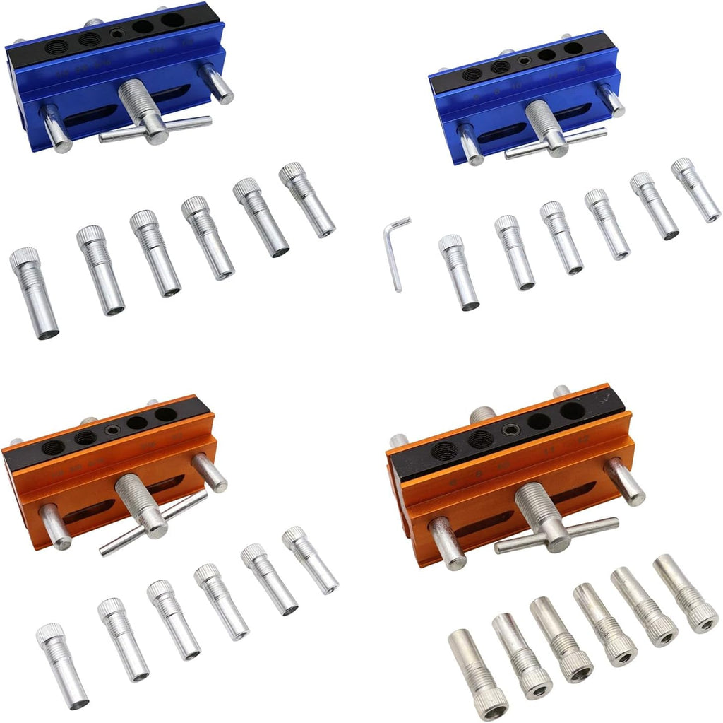 Centering Doweling Jig Kits Drill Jig for Straight Holes Biscuit Joiner Set with 6 Drill Guide Bushings Adjustable