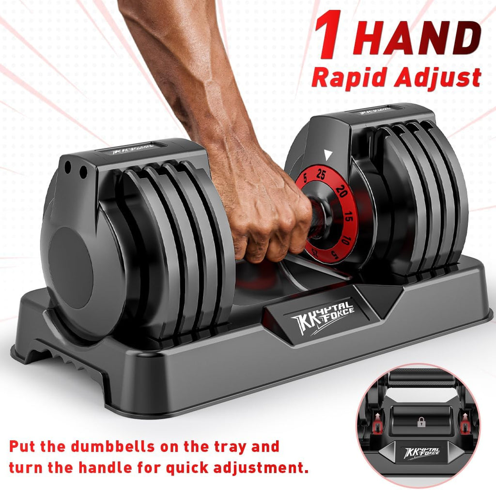 Adjustable Dumbbell Set of 2, 110lbs/50lbs Free Weights Dumbbell Set, 5-in-1/10-in-1 Quick-Lock Hand Weights, 25lbs/55lbs Pair with Anti-Slip Texture Handle, Weight Set For Home Gym Suit both Men and Women