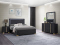 HomeStock Art Nouveau Allure 4-Piece Eastern King Bedroom Set Black