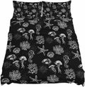 Black Coastal Cal King Sheet Set 4 Piece Bedding - Nautical Starfish Jellyfish Seahorse Breathable Comfy Cooling Bed Sheets & Pillowcase Sets,Hotel Luxury Flat Sheets Deep Pockets Fitted Sheet