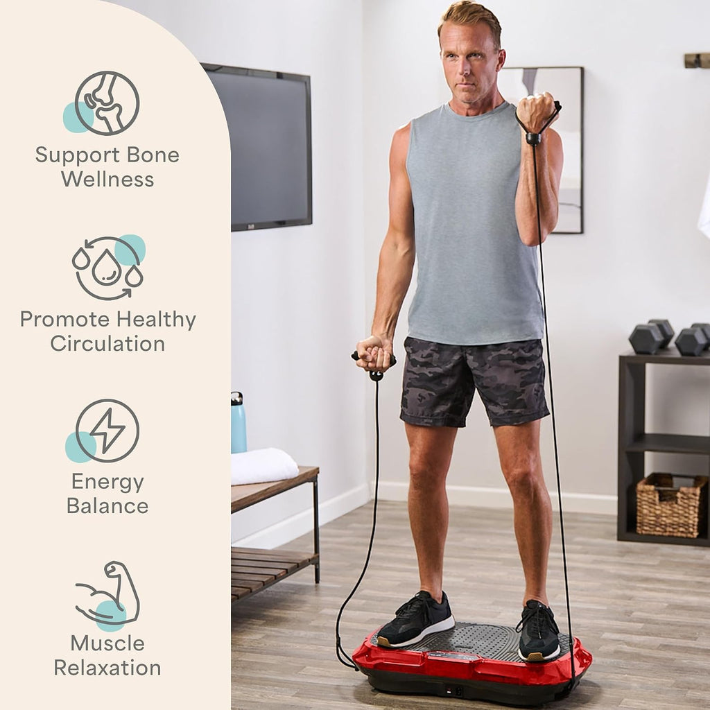 Lifepro Waver Vibration Plate Exercise Machine – High-Intensity Vibration Plate for Lymphatic Drainage – Full-Body Workout Vibrating Platform with Loop Bands – Fitness Equipment for Strength & Toning