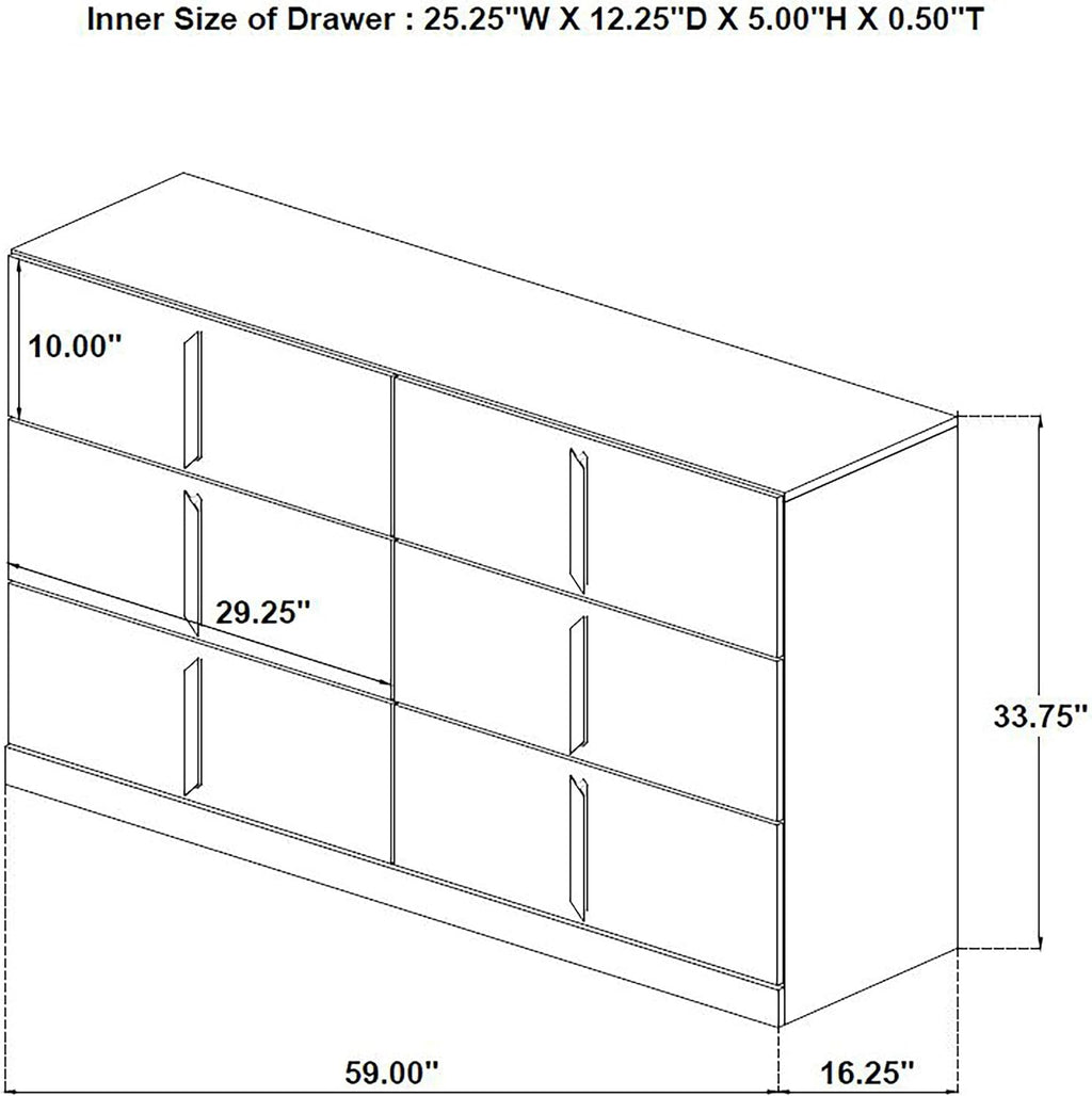 Coaster Home Furnishings - INES - Wood - 5-Piece Bedroom Set with Upholstered Bed and Flat Drawer Fronts - Bedroom - Queen Size - White High Gloss and Grey - 223091GRYQ-S5
