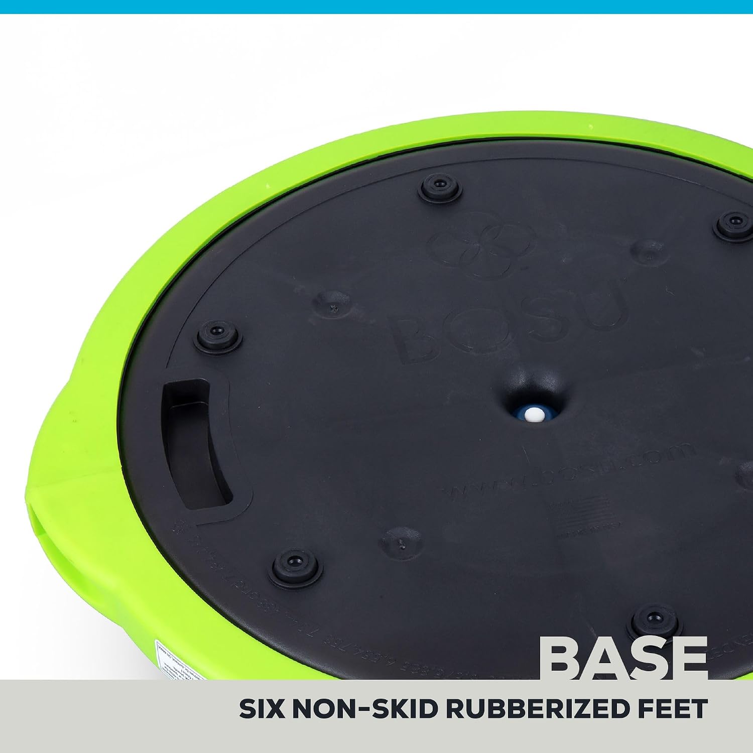 Bosu Balance Ball Exercise Trainer, Home Gym Equipment w/Guided Workouts & Pump, 26' Inflatable Fitness Platform for Strength Training, Standing, Balancing, and Core Workout
