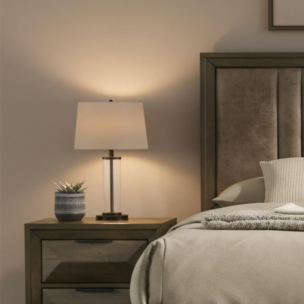 Kings Brand Furniture 2-Piece Boudin Walnut Bedroom Set – Wood Bed Frame with Upholstered Headboard and Footboard, 1 Nightstand (Queen)