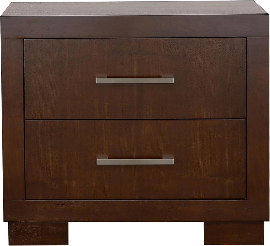 Coaster Home Furnishings Jessica Contemporary 4-Piece Bedroom Set Eastern King Size LED Storage Bookcase Bed Frame 47-inch Headboard Cappuccino 200719KE-S4