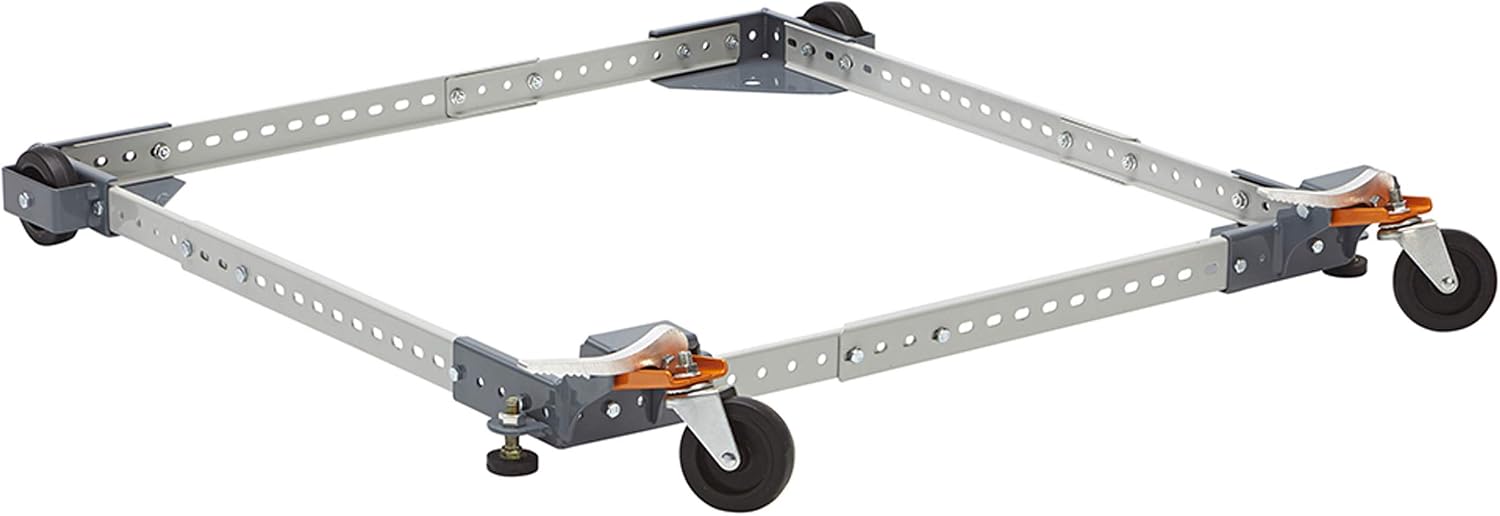 Bora Adjustable Universal Mobile Base Portamate PM-1000. Move Your Heavy Tools & Wood Organizer and Lumber Storage Metal Rack with 6-Level Wall Mount – Indoor and Outdoor Use, in Orange