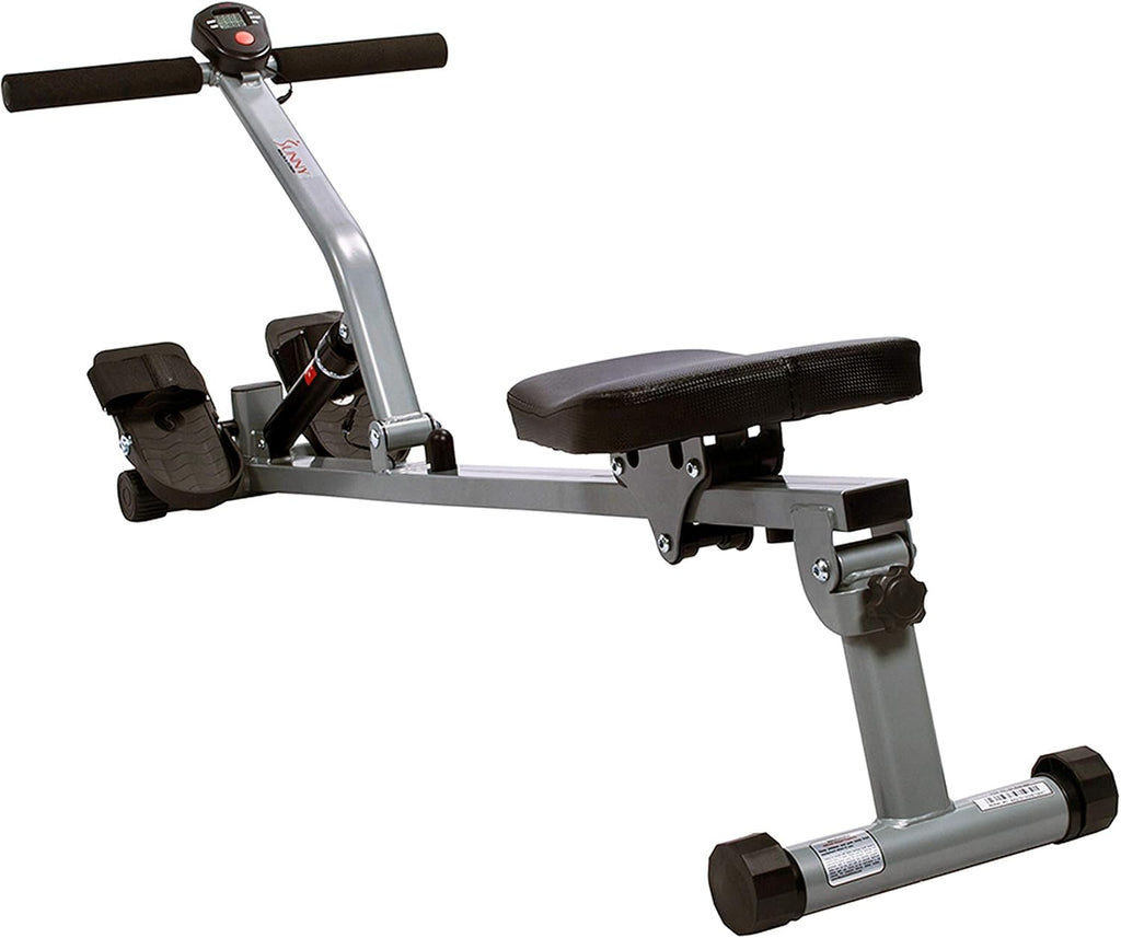 Sunny Health & Fitness Compact Adjustable Rowing Machine with 12 Levels of Resistance for Complete Body Workouts and Optional Free SunnyFit App Enhanced Connectivity