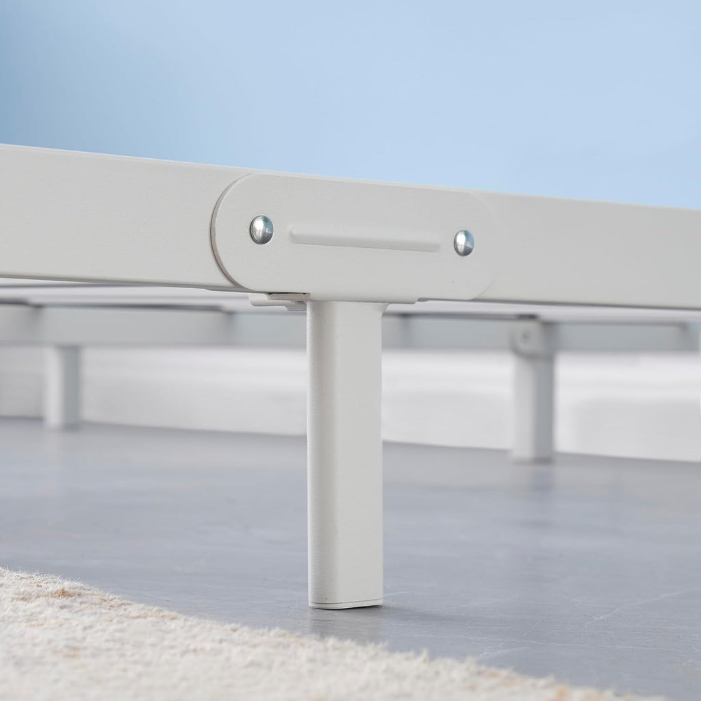 GAOMON Low Bed Frame King Size, 6 Inch Heavy Duty Metal Platform King Bed Frame with Arch Design, Easy Assembly, Strong Bearing Capacity, Under Bed Storage, No Box Spring Needed - White