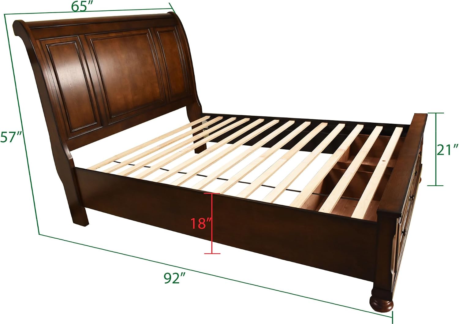 Luxurious Transitional Bedroom Furniture Set – Elegant Queen/King-Sized Bed Frame with Headboard – Exquisite Craftsmanship, Timeless Design for a Restful Retreat (Walnut,Queen 4PCS Set)