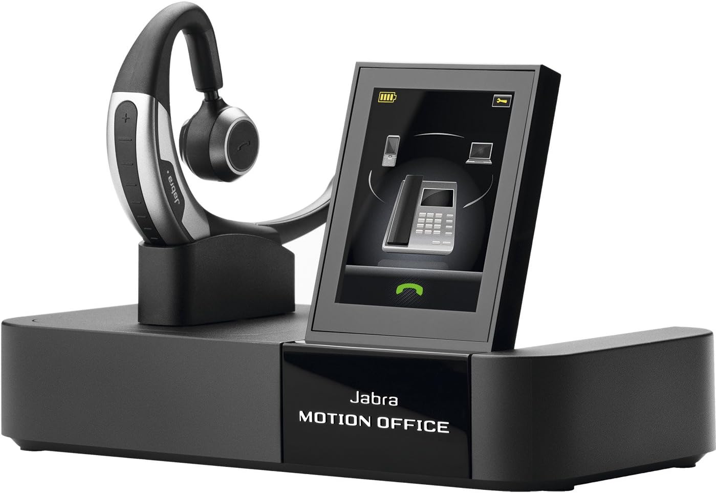 Jabra Motion Office Bluetooth Headset with Touch Screen Base for Desk Phone, VoIP Softphone, Mobile Phones and Tablets