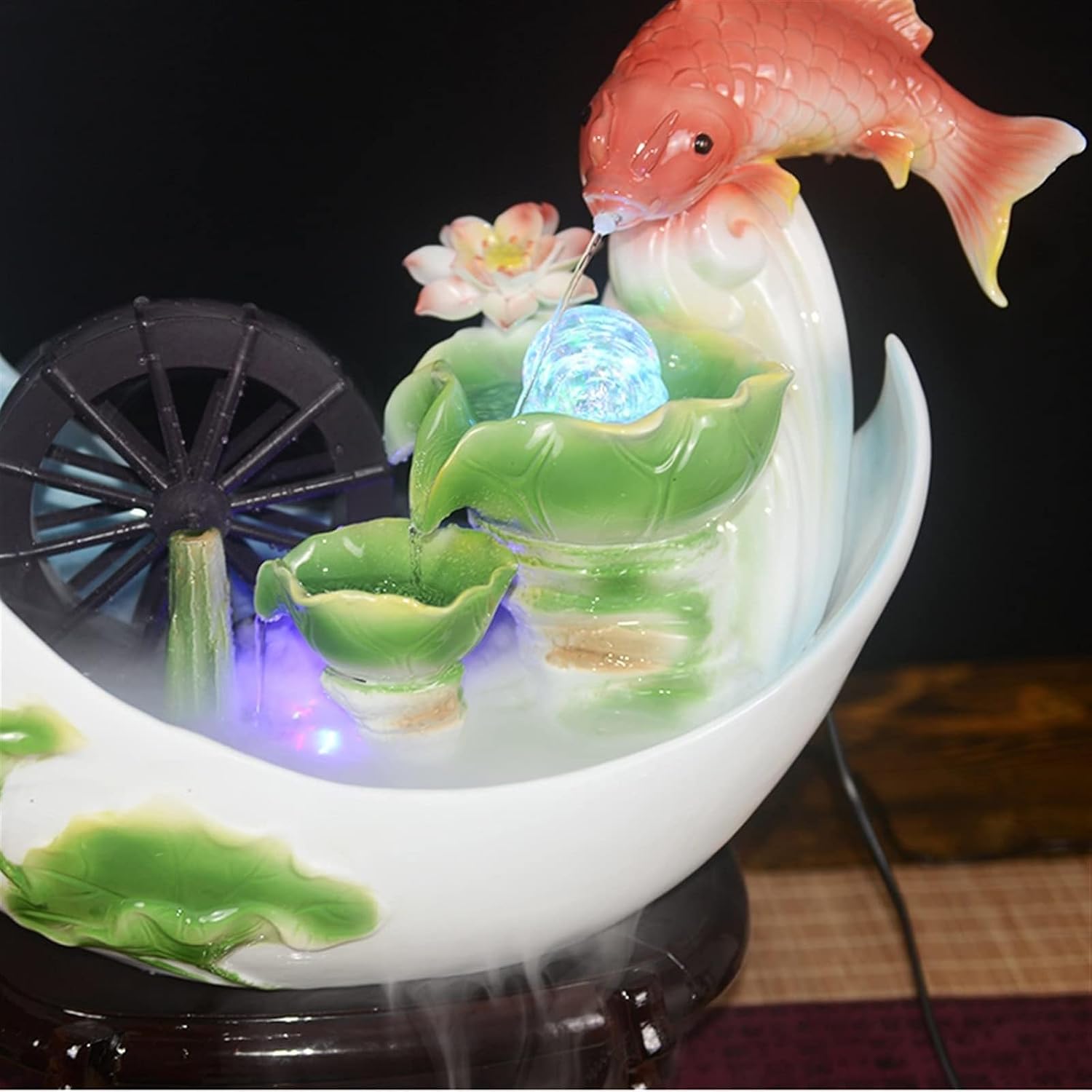 Small Indoor Water Fountain Water Features Outdoor Tabletop Fountain 21.6 Inch Ceramic Tabletop Fountain Office Relaxing Fountain