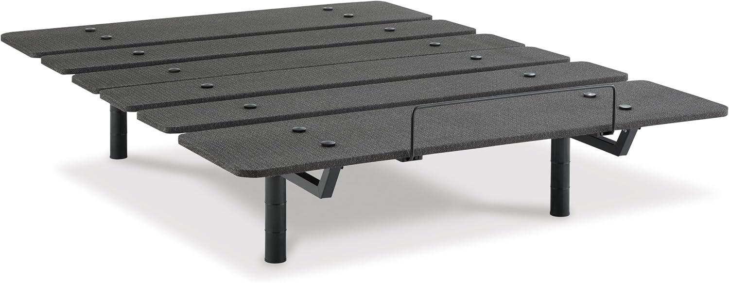 Signature Design by Ashley Cosmic Power Base Traditional California King Adjustable Base with Head and Foot Incline, Wireless Remote and USB Ports, Black