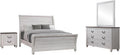 Coaster Home Furnishings Stillwood Farmhouse 4-Piece Bedroom Set California King Size Sleigh Bed Frame 55-inch Headboard Vintage Linen 223281KW-S4