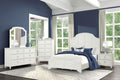 MASARA 3-Piece Transitional Coastal Bedroom Set, Antique White Rubberwood with Louvered Headboard, Queen or King Size with 2 Nightstands (Queen)