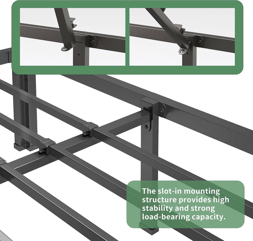 NKZ 18 Inch Metal Platform Bed Frame,Queen Bed Frame with Storage Space, No Box Spring Needed, Easy Assembly, Noise Free, 3,500 lbs Heavy Duty Steel Slats Support