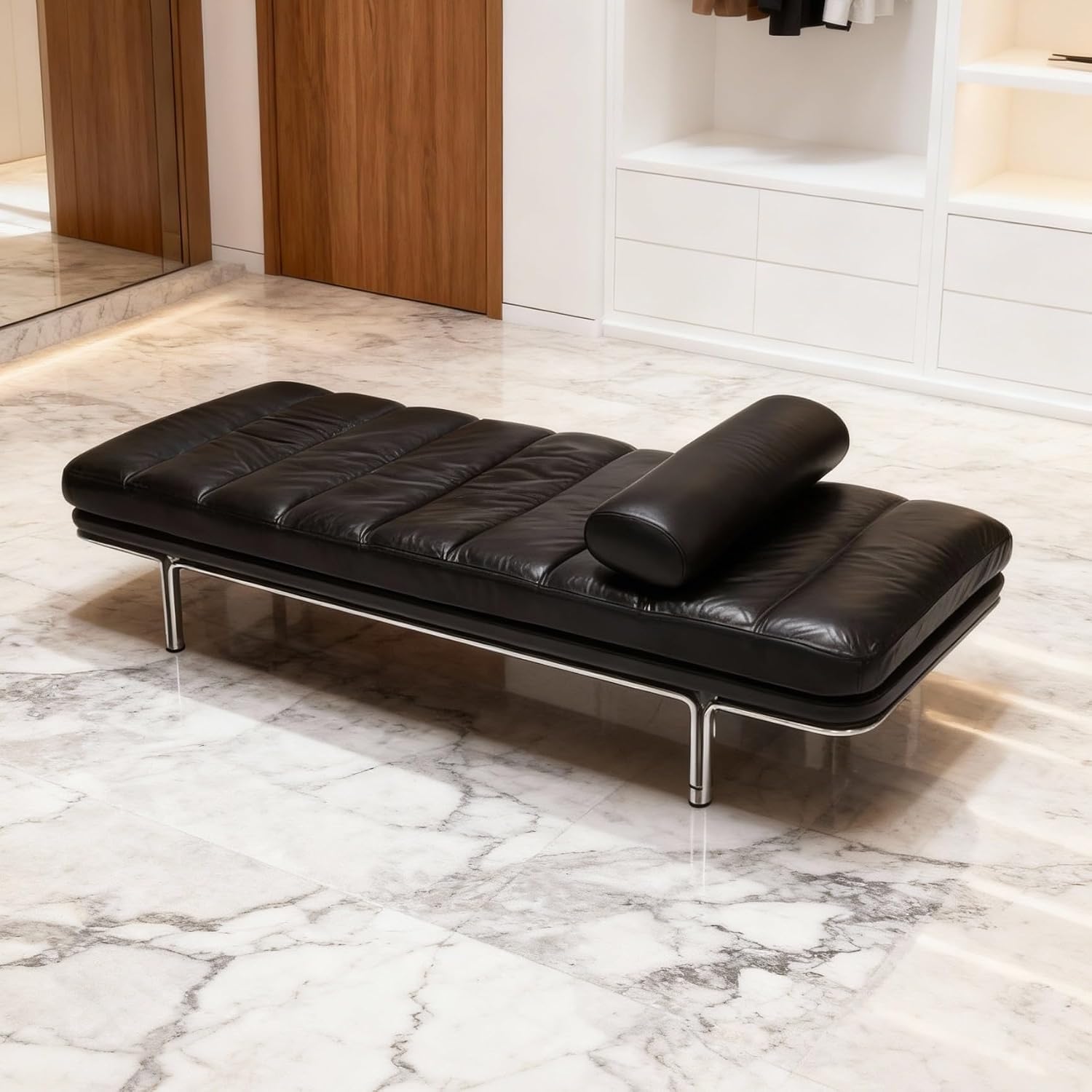 Modern Adjustable Sofa Bed Multiuse Living Room Study Convertible Bench Folding Seating Rest Stool Ottoman Couch Bench(140x50x42cm)