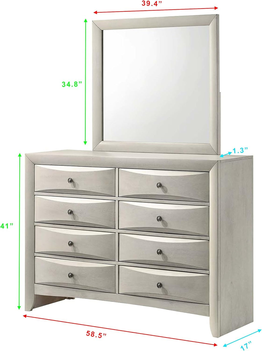 3pc Antique White Finish Bedroom Set Solid Wood Platform King Size Captain's Bed Wooden Furniture