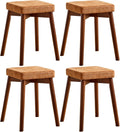 Upholstered Vanity Bench Set - Solid Wood Stool with Soft Cushion Seat for Living Room, Dining Room, Entryway, Bedroom, Home Decor