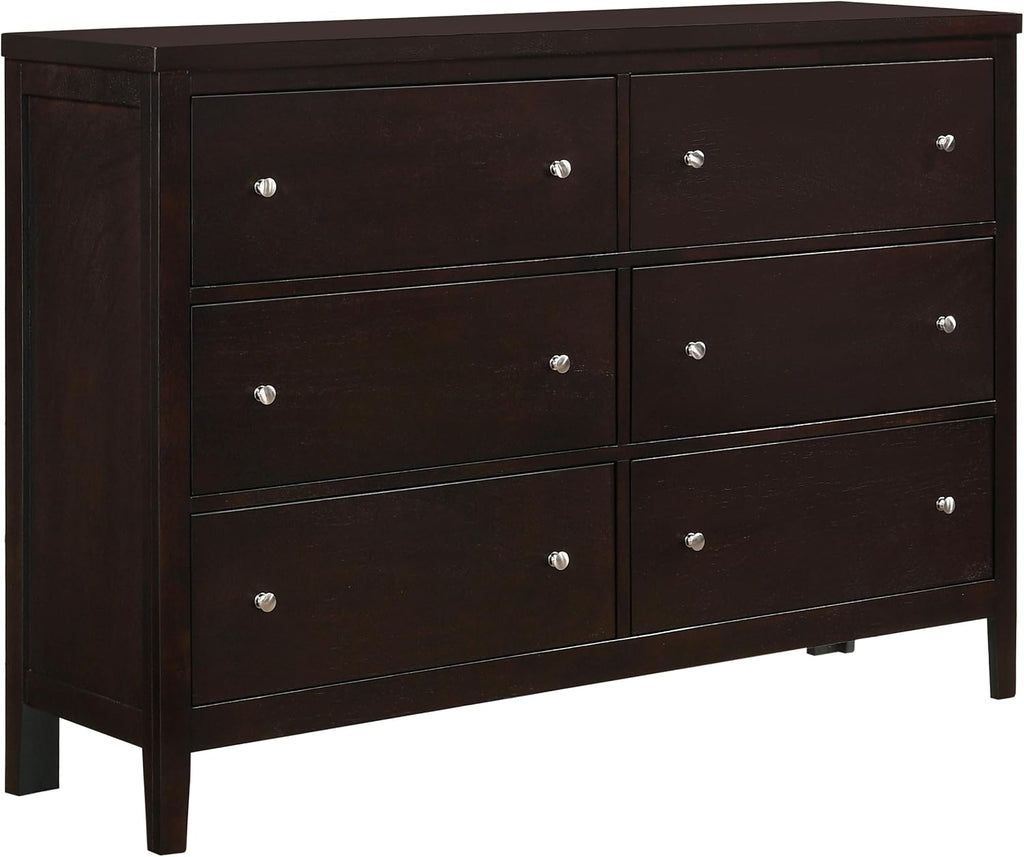 Coaster Home Furnishings Carlton Contemporary 4-Piece Bedroom Set Leatherette Upholstered Eastern King Size Panel Bed Frame 51-inch Headboard Cappuccino 202091KE-S4
