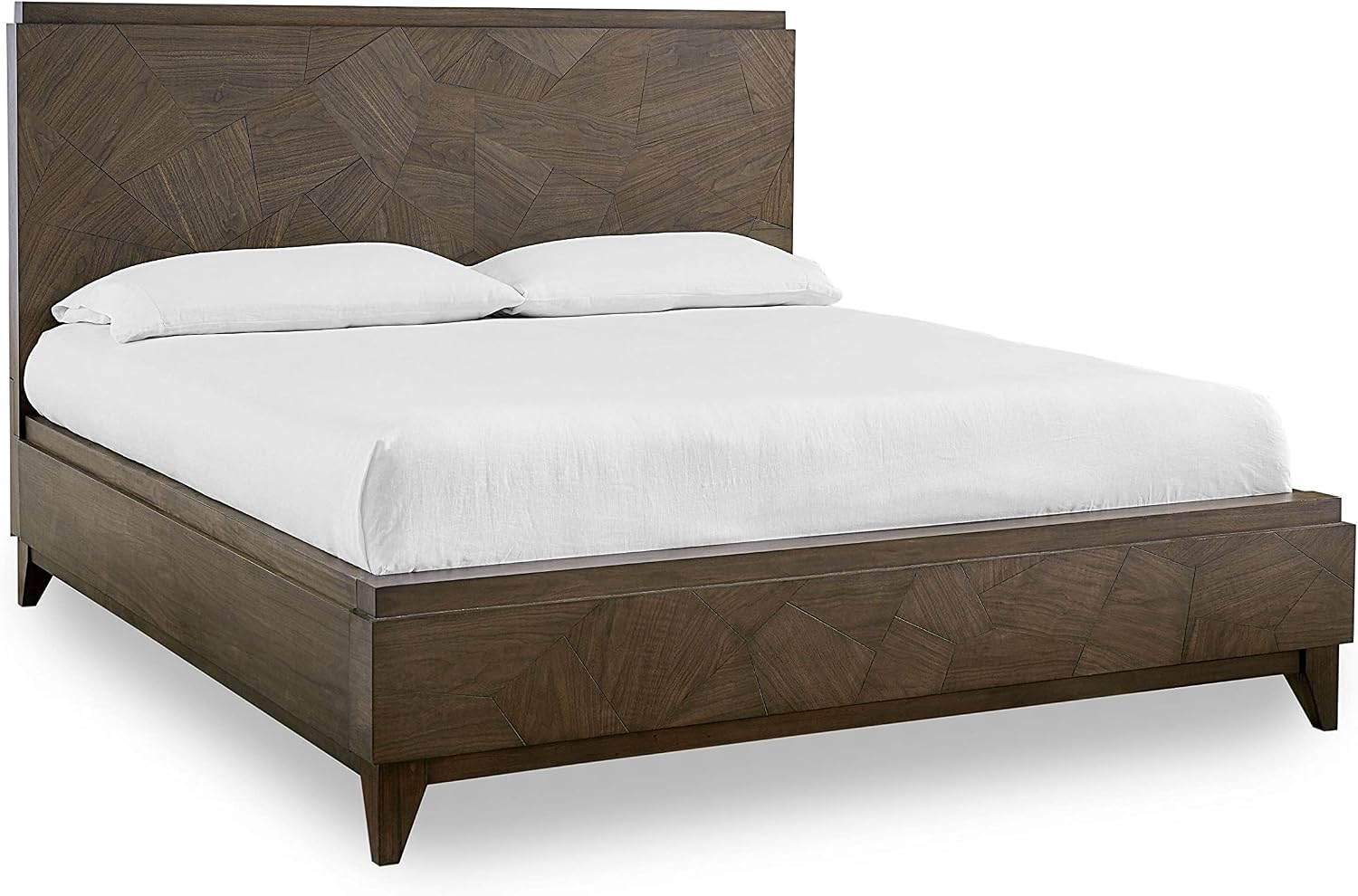 Modus Furniture Solid Wood Panel Bed, Queen, Broderick - Wild Oats Brown