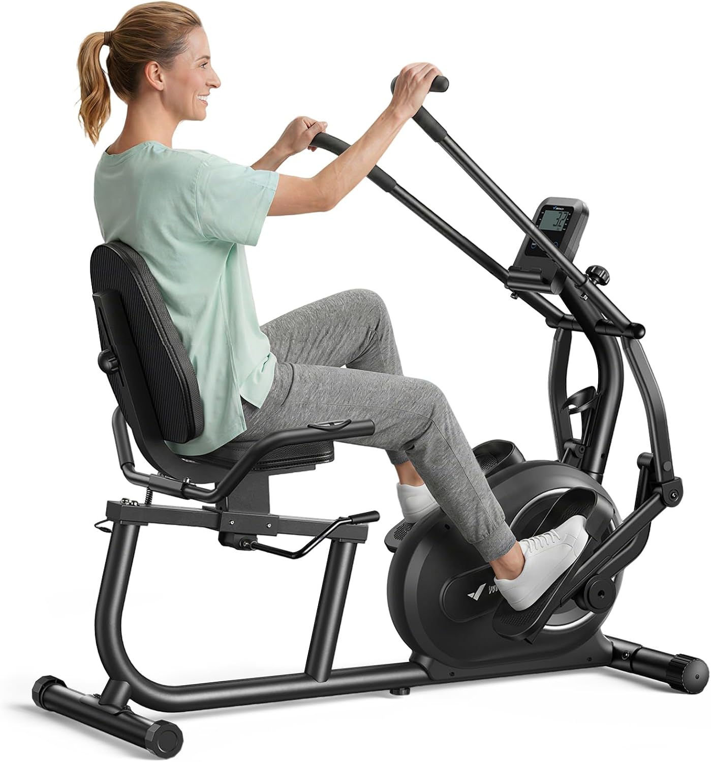 MERACH Recumbent Exercise Bikes for home, Light Commercial High-end Recumbent Bike for Seniors Adults, Magnetic Recumbent Exercise Bike with Smart Bluetooth and Exclusive App, LCD, Heart Rate Handle
