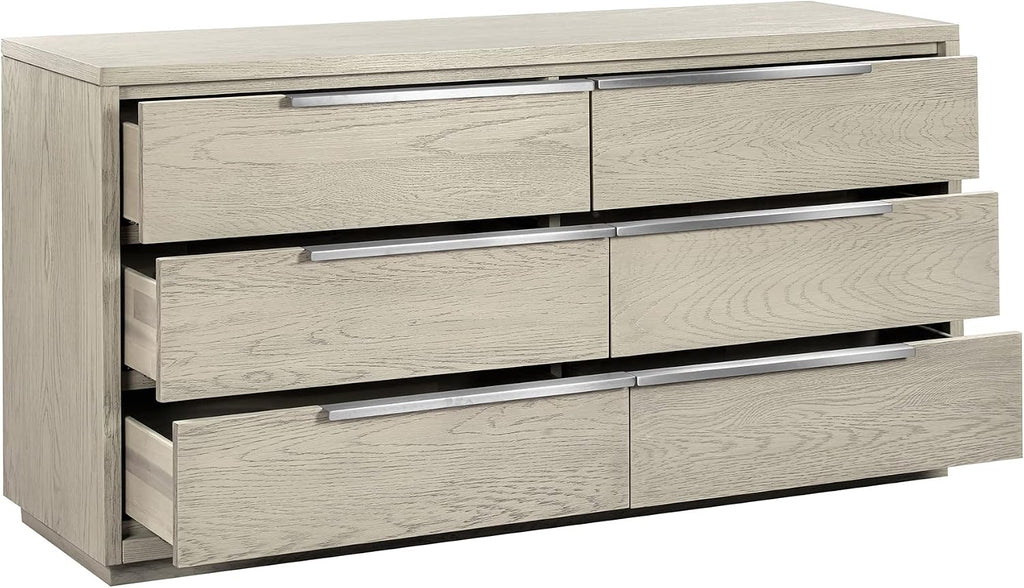 Armen Living Abbey King 4 Piece Bedroom Set in Grey Oak Wood