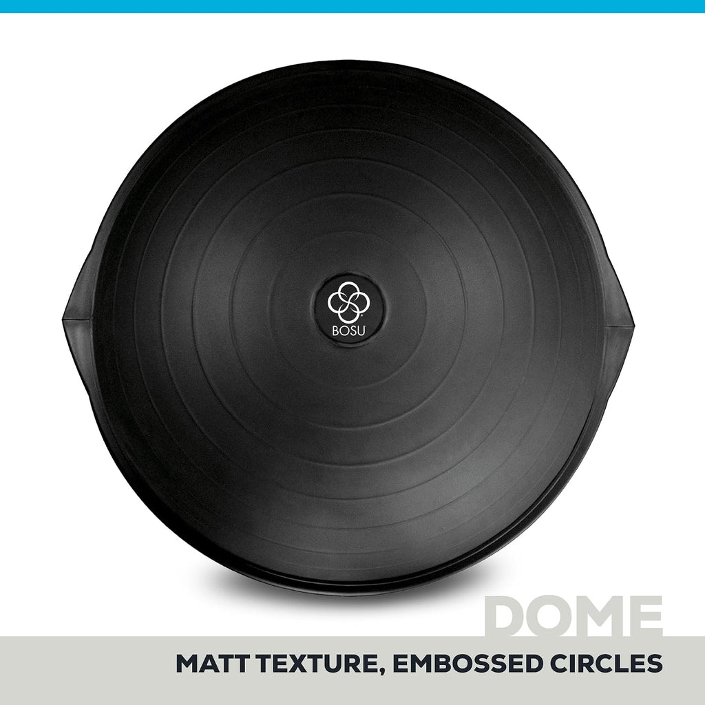 Bosu Balance Ball Exercise Trainer, Home Gym Equipment w/Guided Workouts & Pump, 26' Inflatable Fitness Platform for Strength Training, Standing, Balancing, and Core Workout