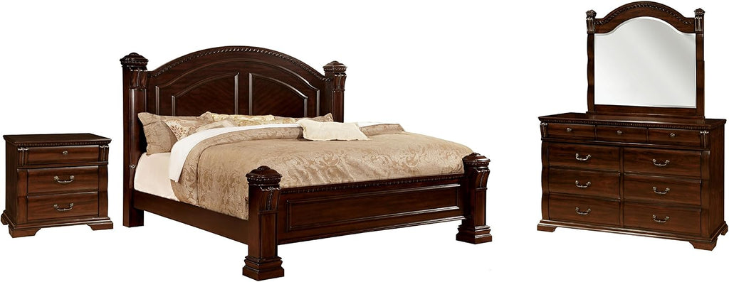 HOMES: Inside + Out 4 Piece ioHOMES Randal Traditional Bed Set, California King, Cherry
