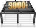MAF 14 Inch California King Bed Frame No Box Spring Needed Heavy Duty Platform Cal King Bed Frame with Steel Slat Support 3000 LBS Noise Free Black Bed Frame Cali King