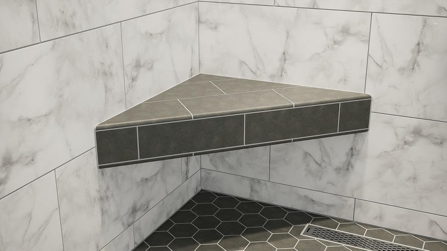The Original Granite Bracket -The Original (24x24) Floating Corner Shower Bench Kit with Wedi-Transform Your Shower with Style. Shower Remodel, Shower Bench, DIY Shower Benches,