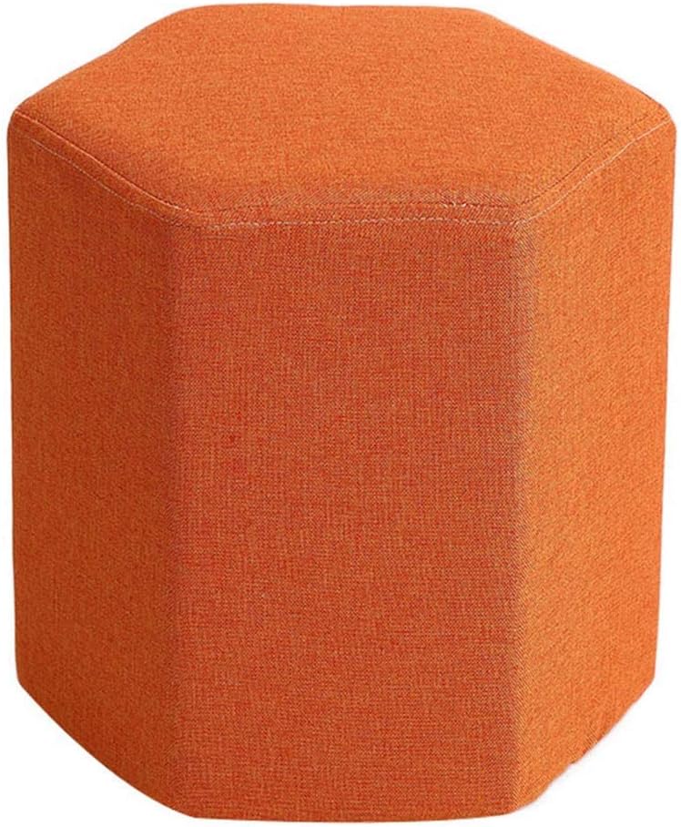 BTZHY Vanity Chair,Foot Stool Ottoman Change Shoe Bench Makeup Stool Rainbow Fabric Footstool Hexagon Upholstered Stools Foot Rest Wood Living Room ，13 Colors
