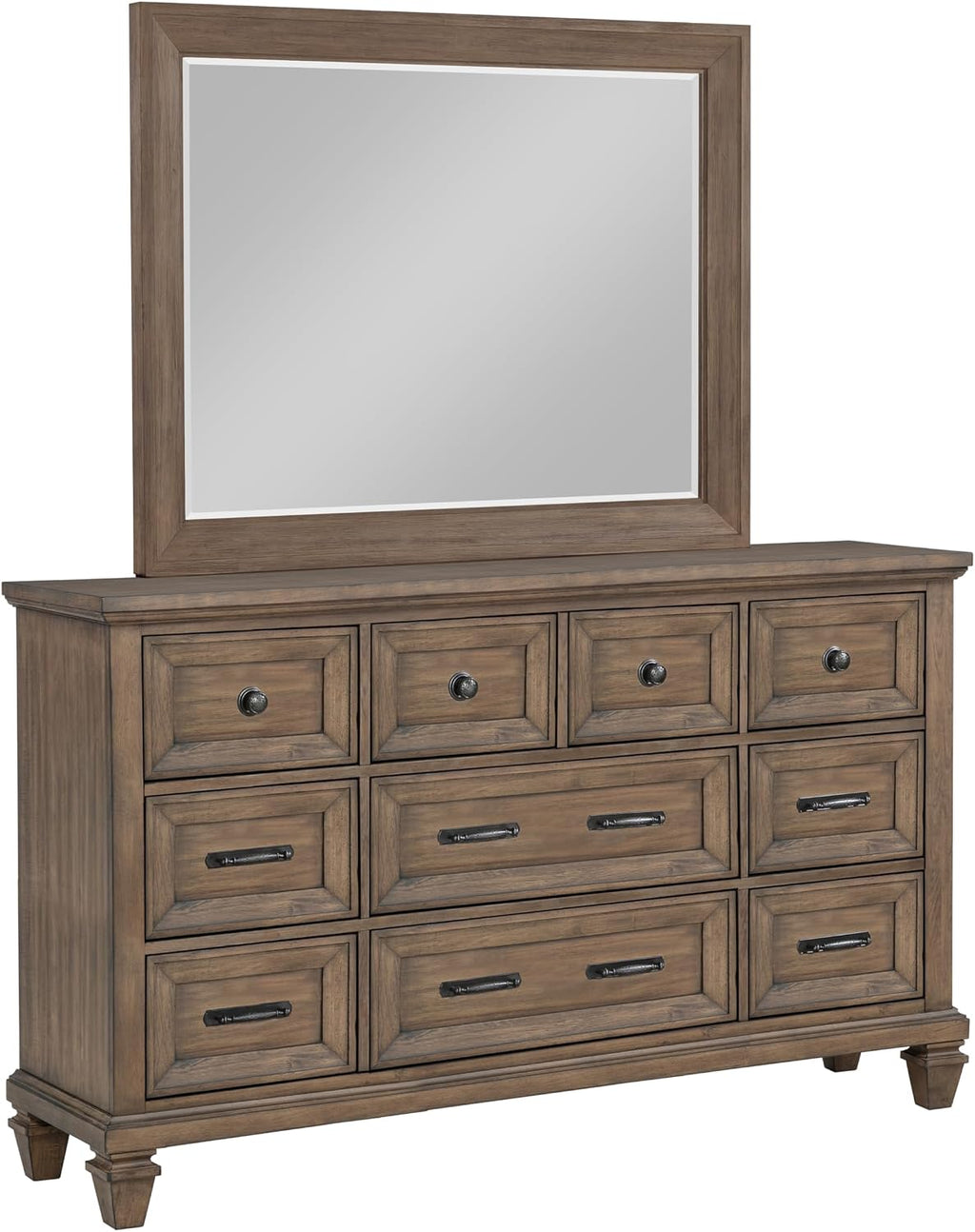 New Classic Furniture Mariana 4-Piece Wood Cal King Bedroom Set with Chest, Vintage Mocha