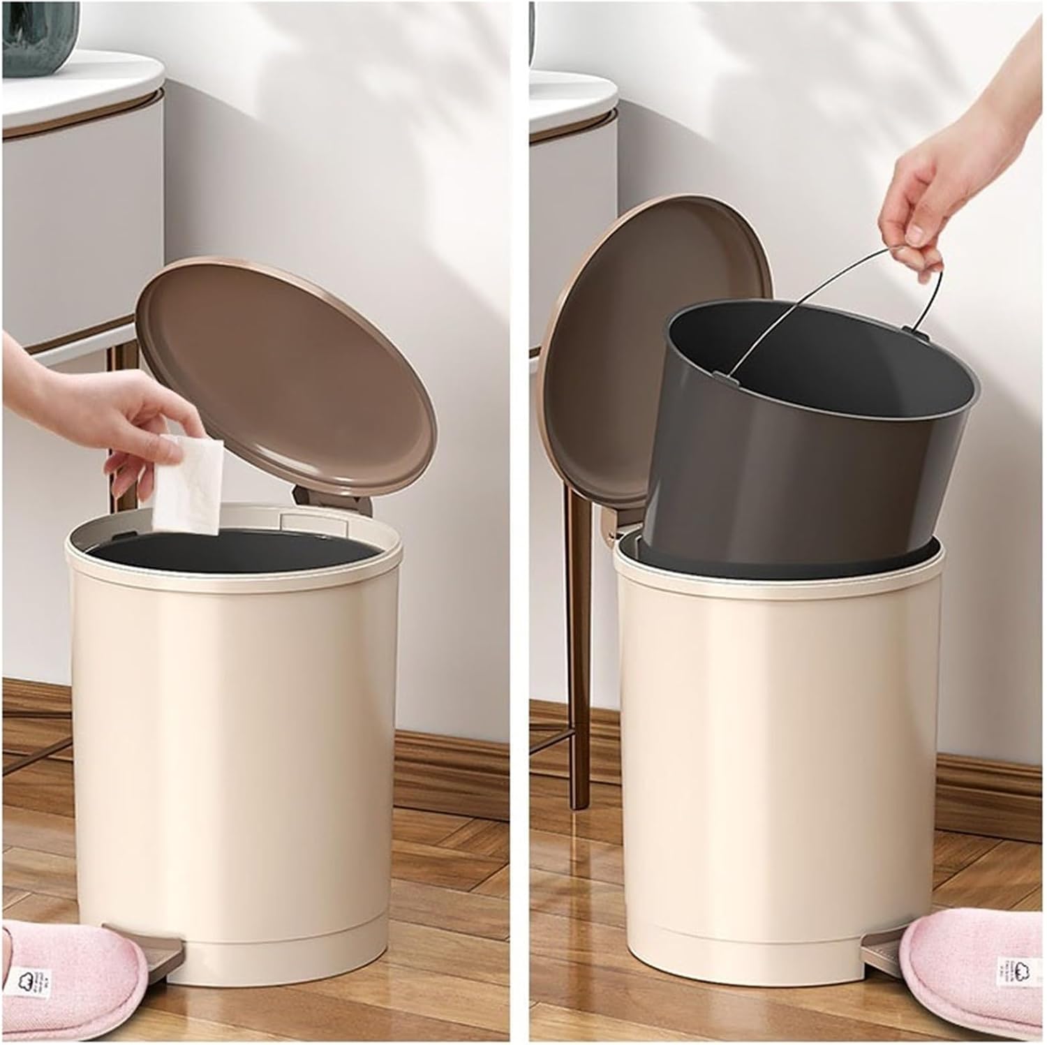 13L Round Touchless Smart Trash Can with Lid for Home Hands Free Operation Odor Control Blue Ideal for Living Room Bedroom Bathroom and Kitchen