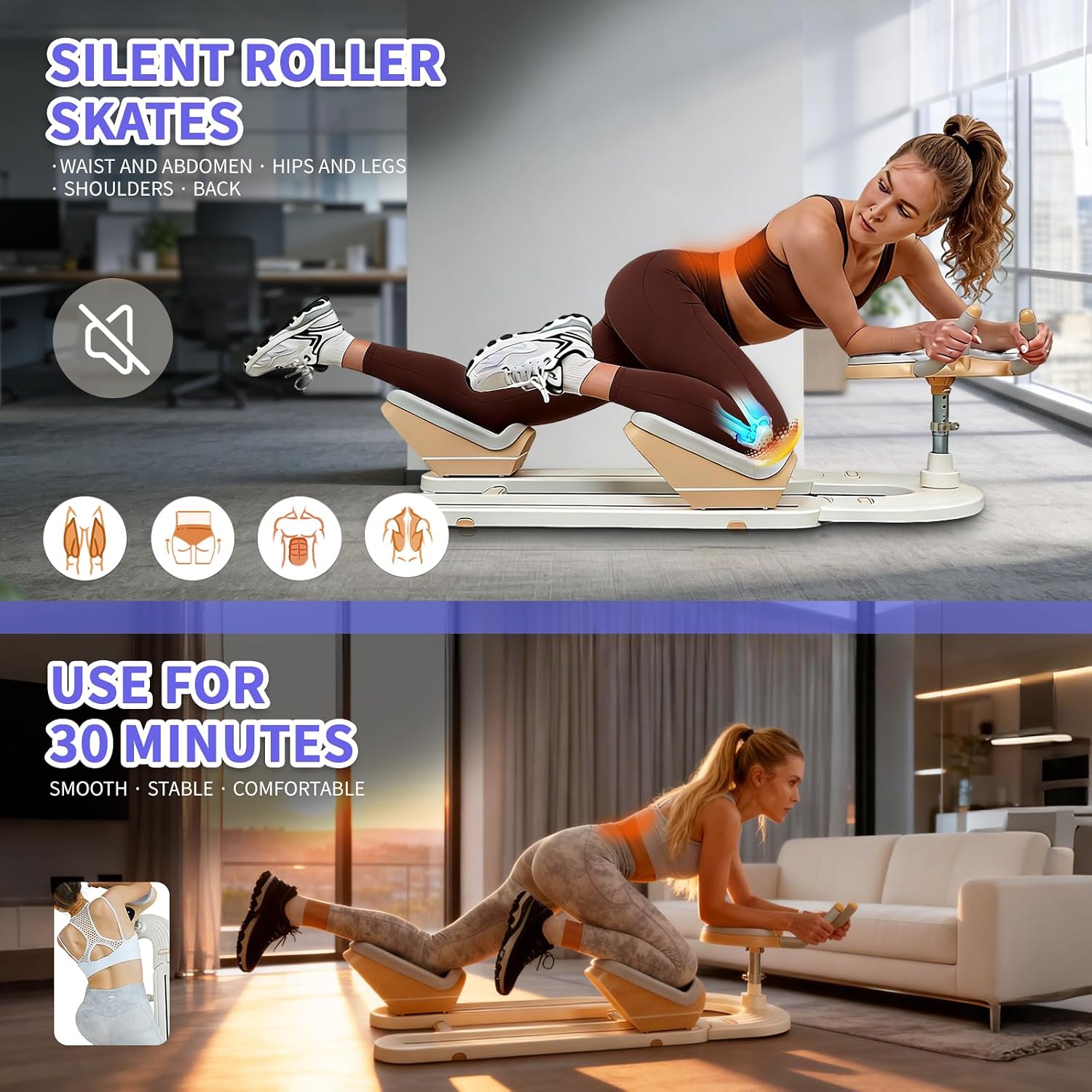 Spine Twist and Stretch Trainer, Detachable Back Stretcher Machine, Adjustable Exercise Equipment for Lower Back Pain Relief, Spine Decompression, Leg Stretching & Core Activation