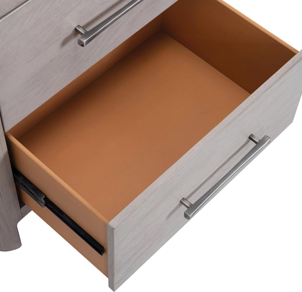 Furniture of America Fielden Modern Solid Wood 3-Piece Bedroom Set with USB Chargers on Nightstand, Felt-Lined Top and Cedarwood-Lined Bottom Drawers, Pewter Handles, Box Spring Required, Queen, Oak