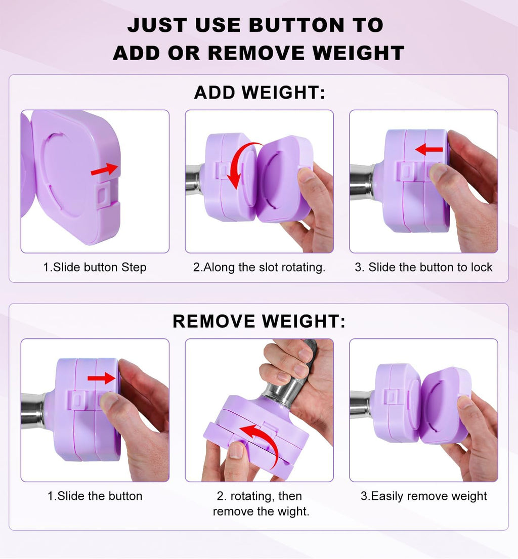 15LB 20LB 30LB 40LB 50LB Adjustable Dumbbell Set Free Weights Dumbbells Set for Women Men Hand Weights Sets Adjust Dumbbell Weight Sets for Home Gym Exercise Workout Strength Training Equipments