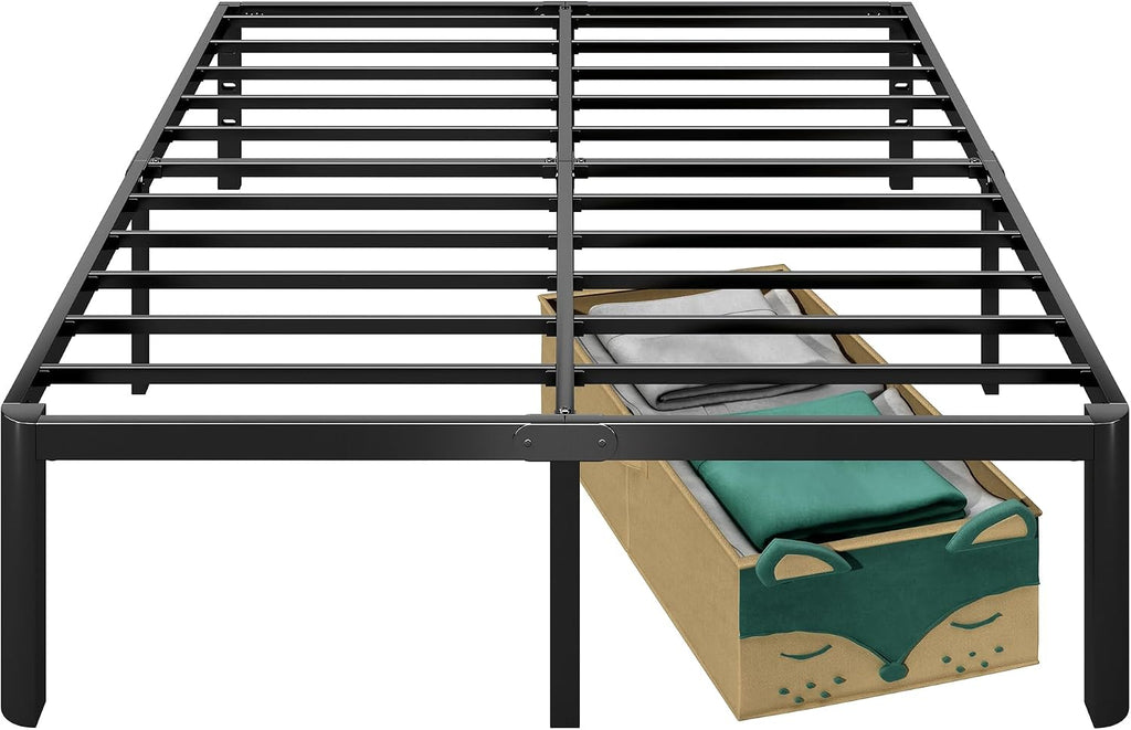 14 Inch King Bed Frame with Round Corners, Heavy Duty Metal Platform Bed Frame King Size, Noise Free, No Box Spring Needed, Easy Assembly - Sturdy and Elegant, Black