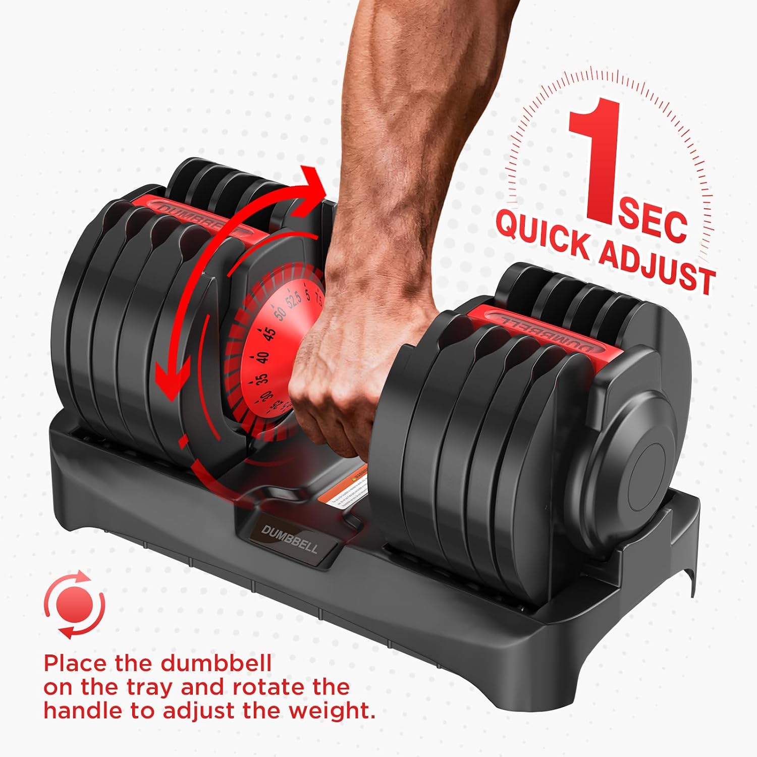 Adjustable Dumbbells Set, 10 in 1/15 in 1 Free Adjustable Weights Dumbbells Set, 25/55/52.5lbs Weights Set with Anti-Slip Handle, Fast Adjust Equipment Compact for Home Gym Strength Training