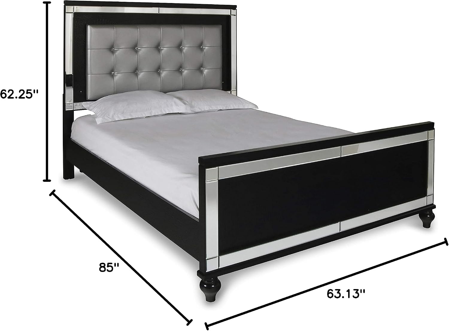 New Classic Furniture Valentino Wood Queen Bed, Silver
