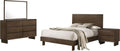Coaster Home Furnishings Glenwood Transitional 4-Piece Bedroom Set Eastern King Size Panel Bed Frame 48-inch Headboard Warm Brown 225011KE-S4